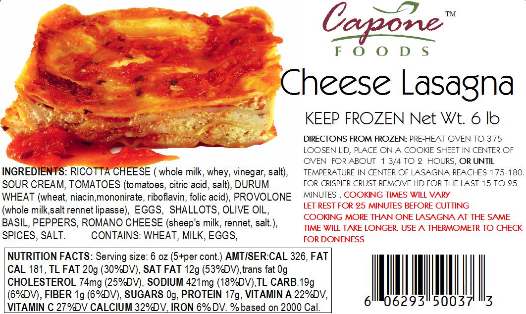 Lasagna - Cheese, 6 lbs. * STORE PICK UP ONLY