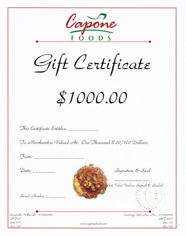 Gift Certificate ($1000)
